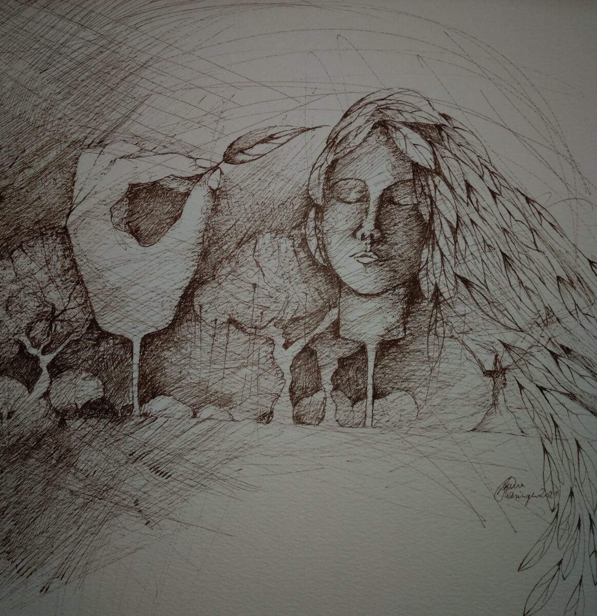 Zeichnung Aus der Serie Der Wald 4