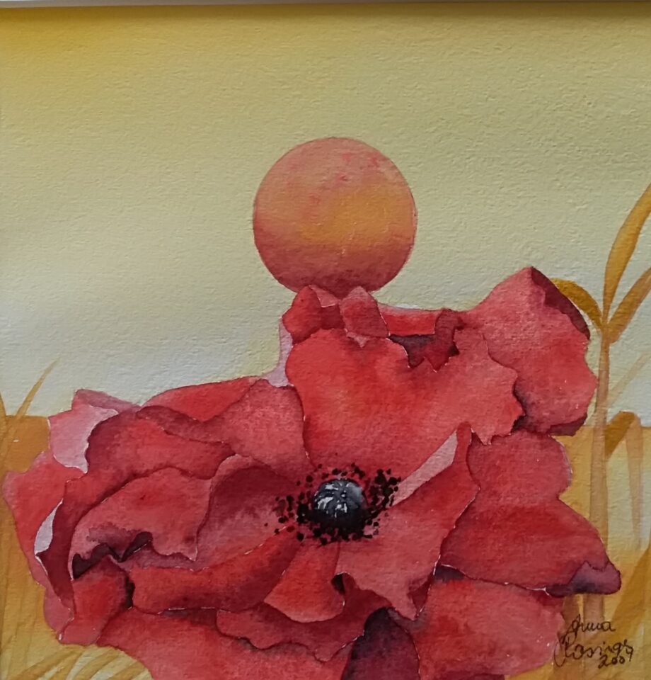 Aquarell Mohnblüte