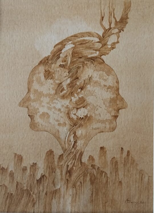 Aquarell Wald im Kopf 2